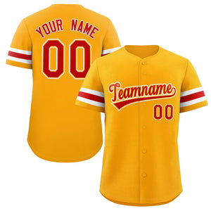 Maillot de baseball authentique de style classique jaune rouge-blanc personnalisé