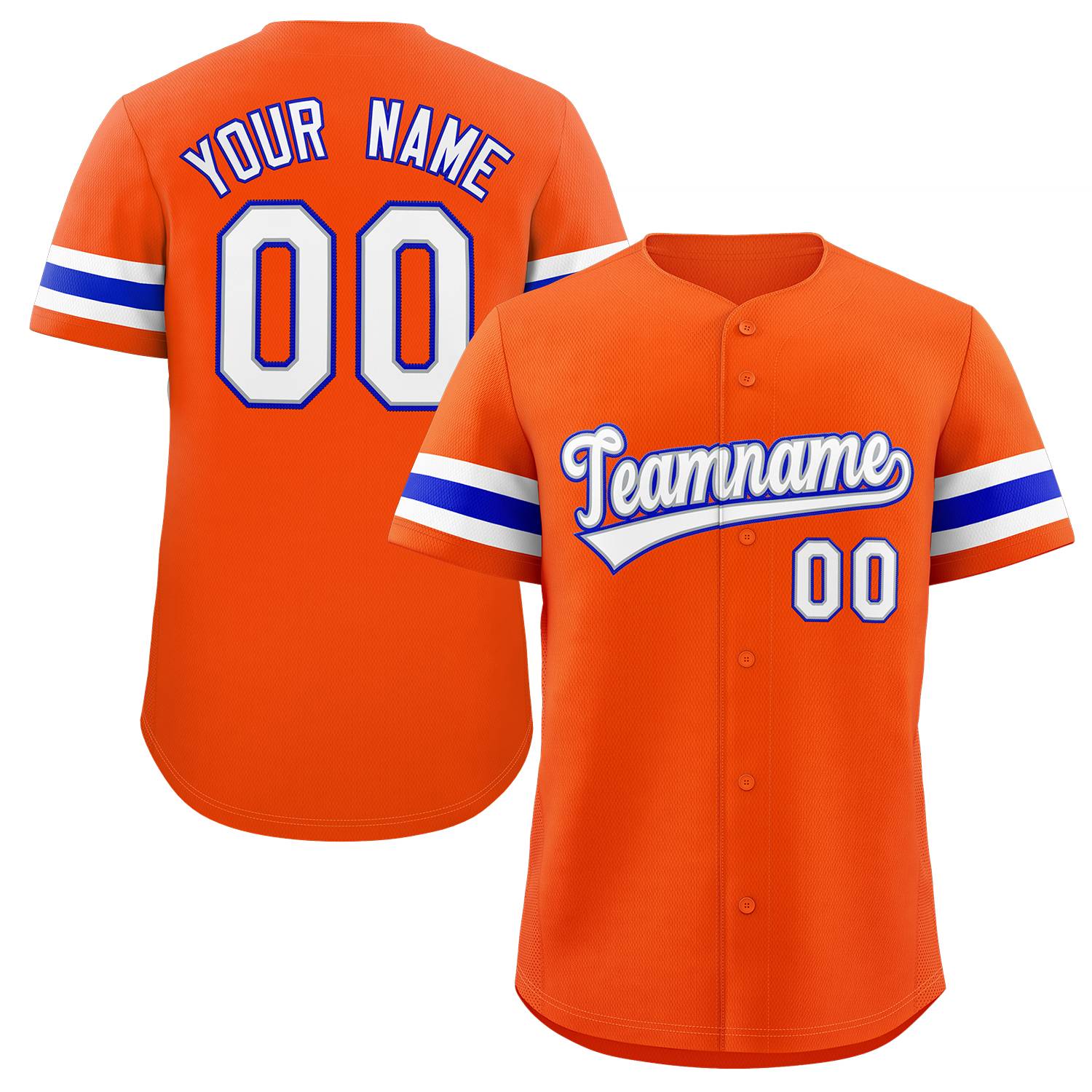 Custom Orange White-Royal Classic Style Authentic Baseball Jersey