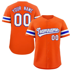 Maillot de baseball authentique de style classique orange blanc-royal personnalisé