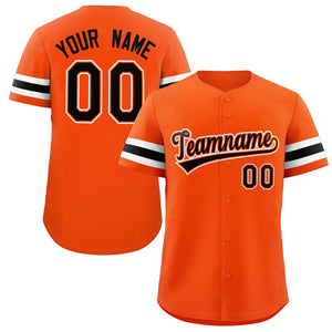 Maillot de baseball authentique de style classique orange noir-blanc personnalisé