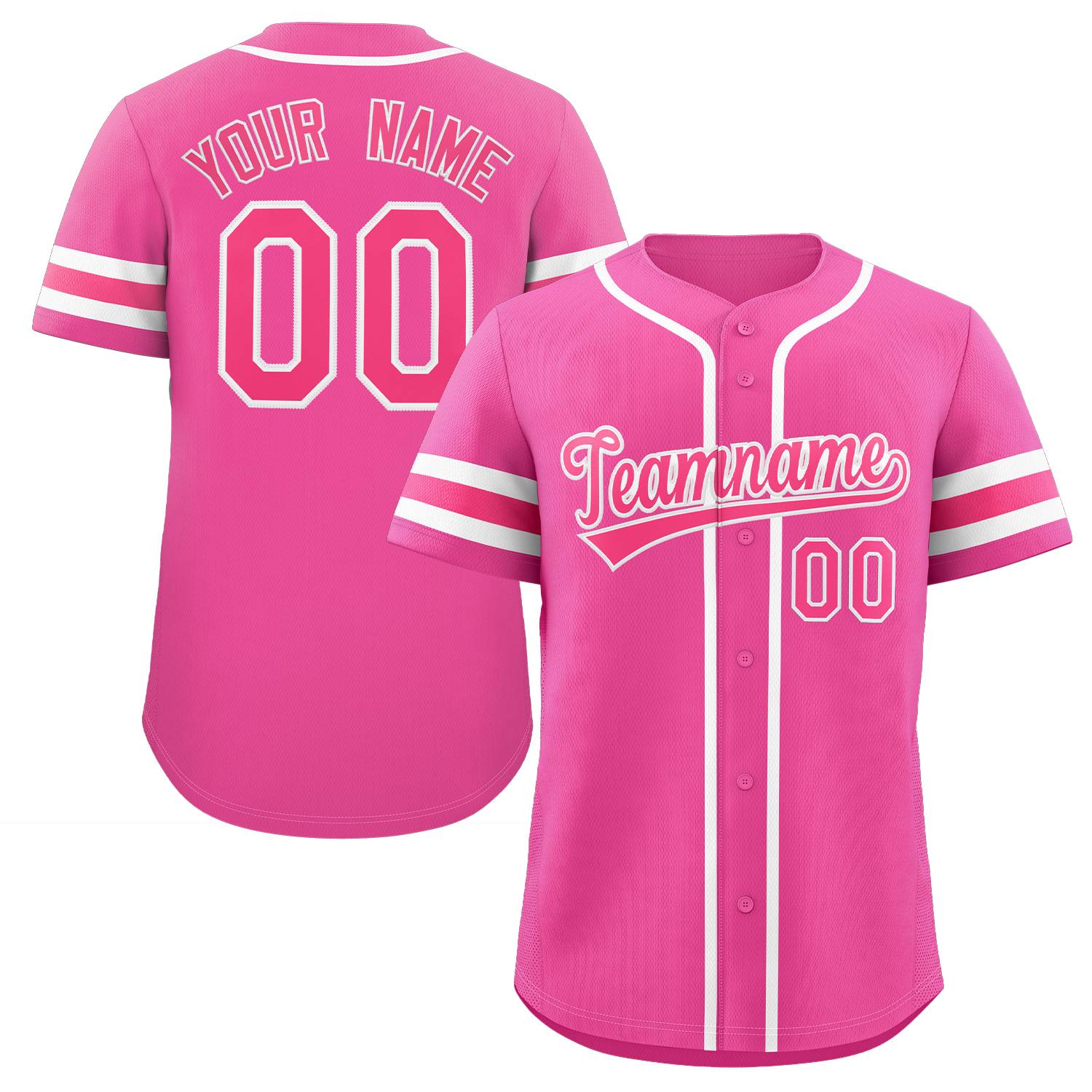 Maillot de baseball authentique de style classique rose blanc personnalisé