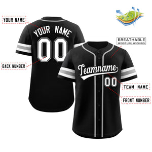 Maillot de baseball authentique de style classique noir blanc-noir personnalisé