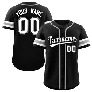 Maillot de baseball authentique de style classique noir blanc-noir personnalisé