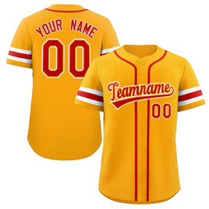 Maillot de baseball authentique de style classique jaune rouge-blanc personnalisé