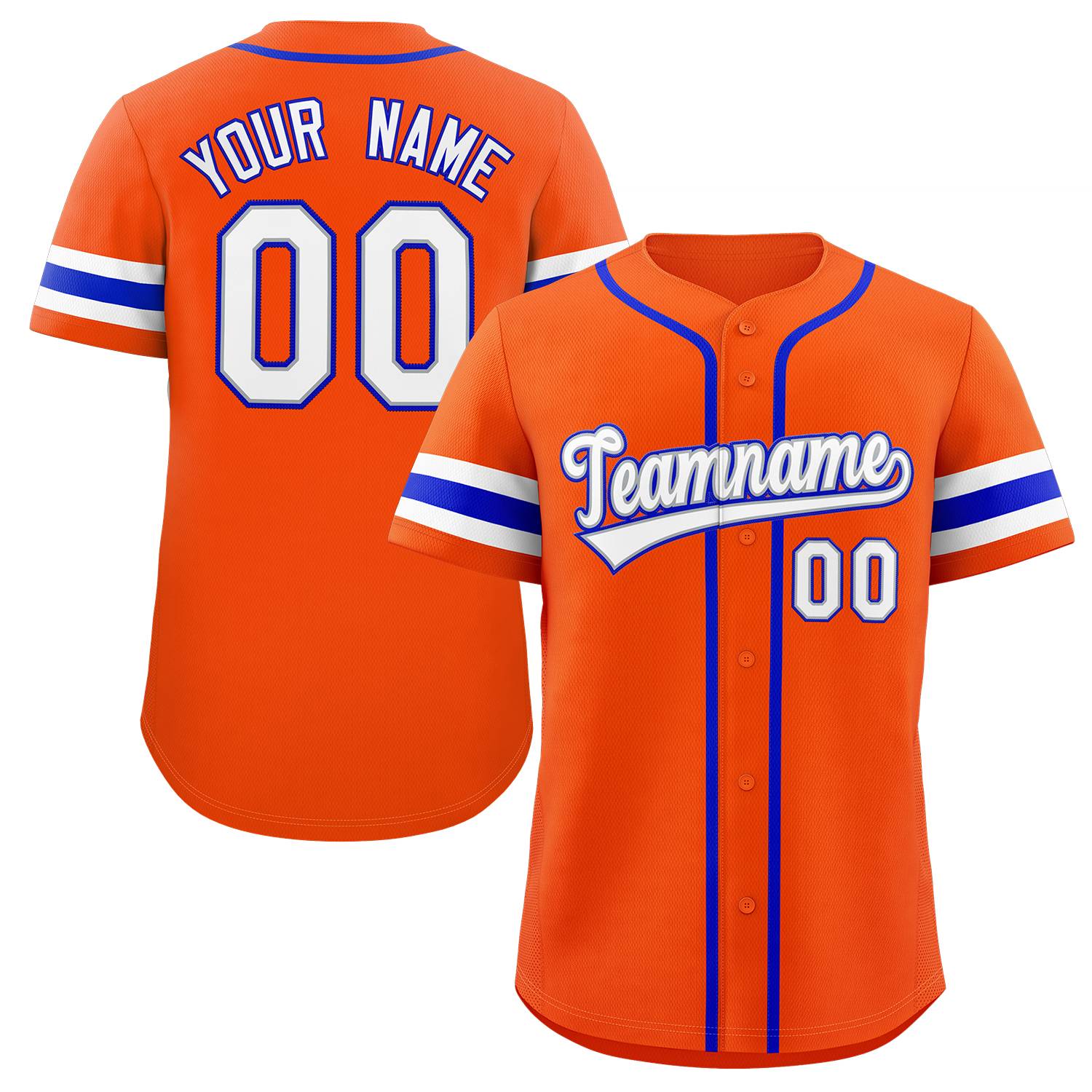 Custom Orange White-Royal Classic Style Authentic Baseball Jersey