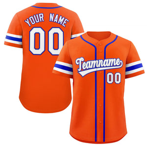 Maillot de baseball authentique de style classique orange blanc-royal personnalisé