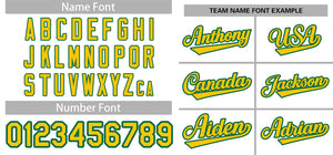 Custom White Yellow-Green Classic Style Authentic Baseball Jersey