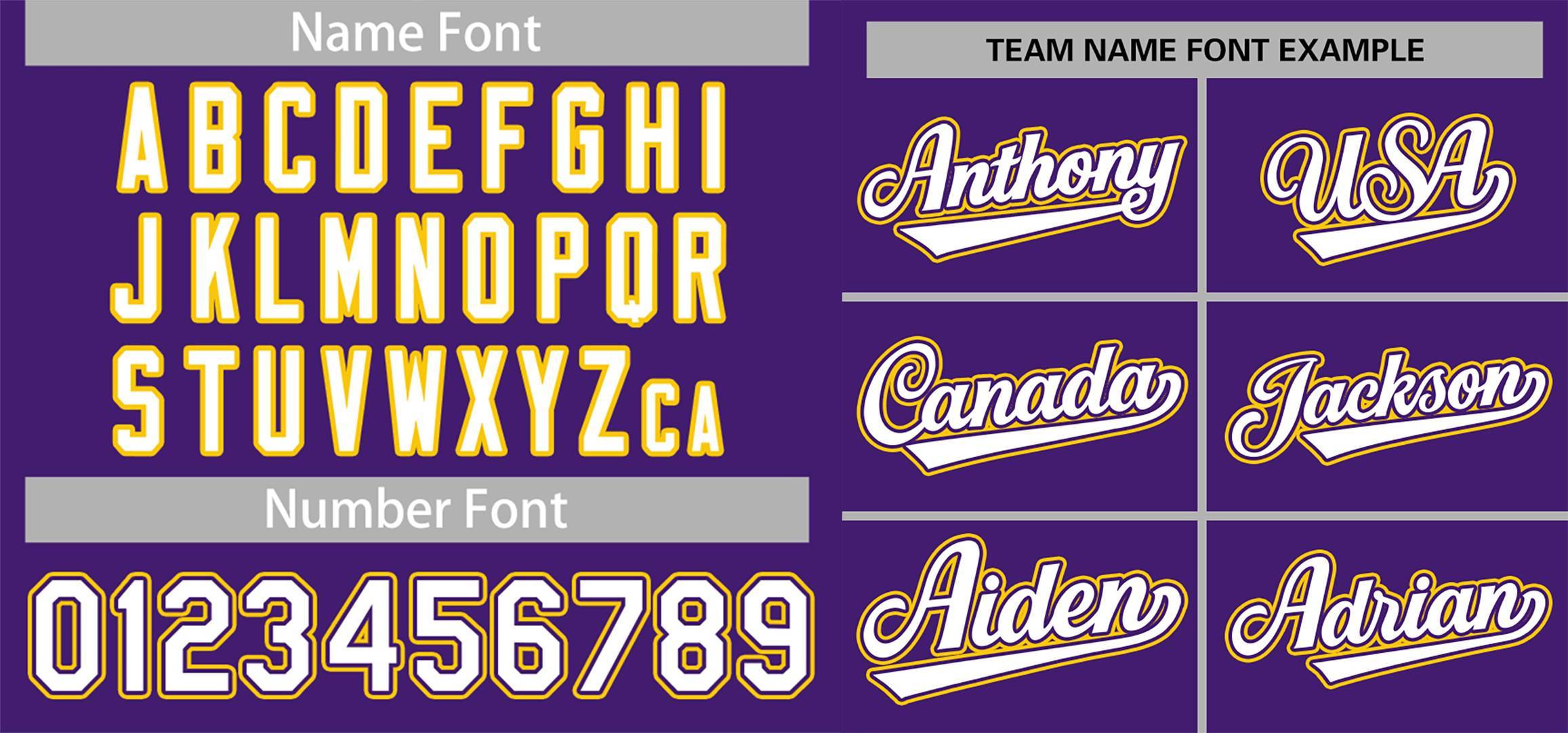 Custom Purple White-Yellow Classic Style Authentic Baseball Jersey