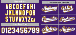 Custom Purple White-Yellow Classic Style Authentic Baseball Jersey