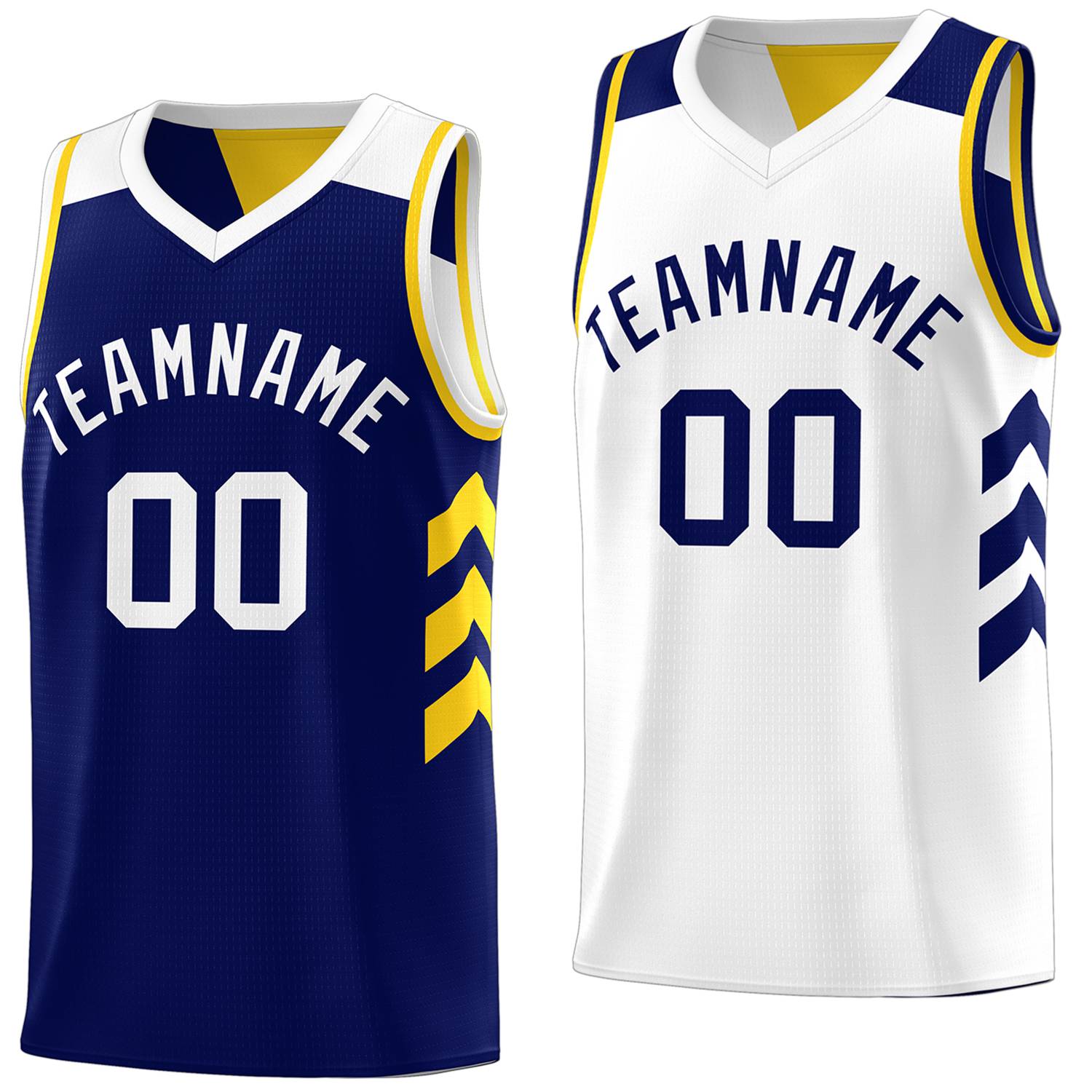 Custom Navy White Reversible Double Side Tops Basketball Jersey