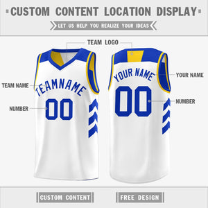 Custom Royal White Reversible Double Side Tops Basketball Jersey