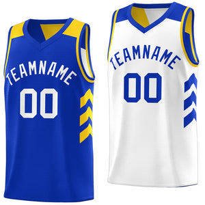 Custom Royal White Reversible Double Side Tops Basketball Jersey