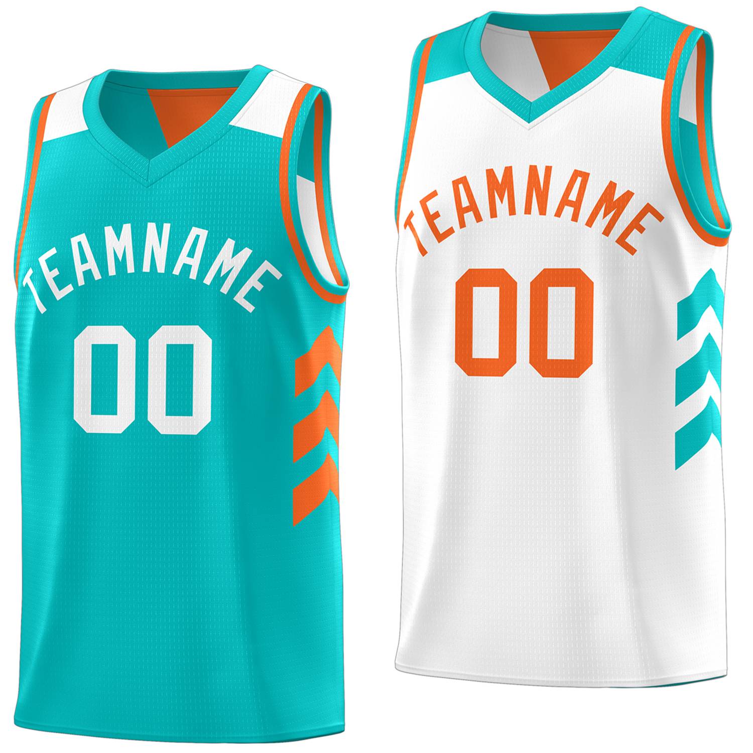 custom reversible basketball jersey front details