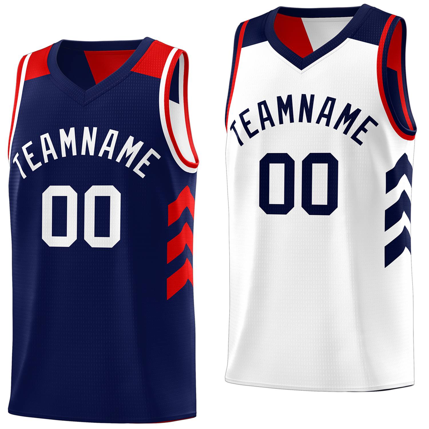 Custom Navy White Reversible Double Side Tops Basketball Jersey