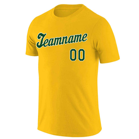 Custom Yellow Green-White Classic Style Crew neck T-Shirts Full Sublimated