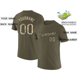 Custom Olive camo Classic Style Crew neck T-Shirts Full Sublimated