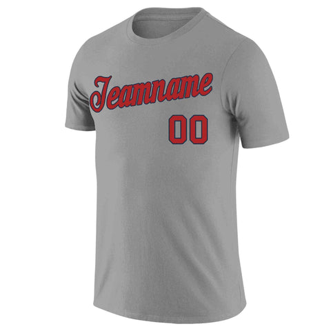 Custom Gray Red-Navy Classic Style Crew neck T-Shirts Full Sublimated