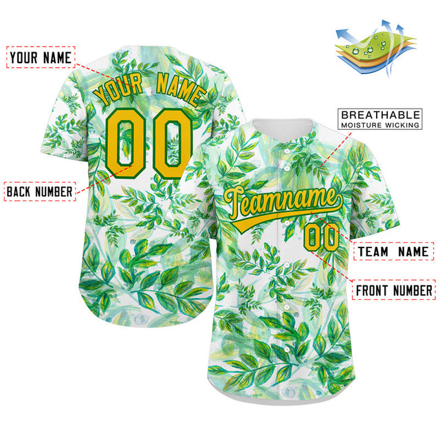 Custom Kelly Green Yellow-Green Graffiti Pattern Authentic Baseball Jersey