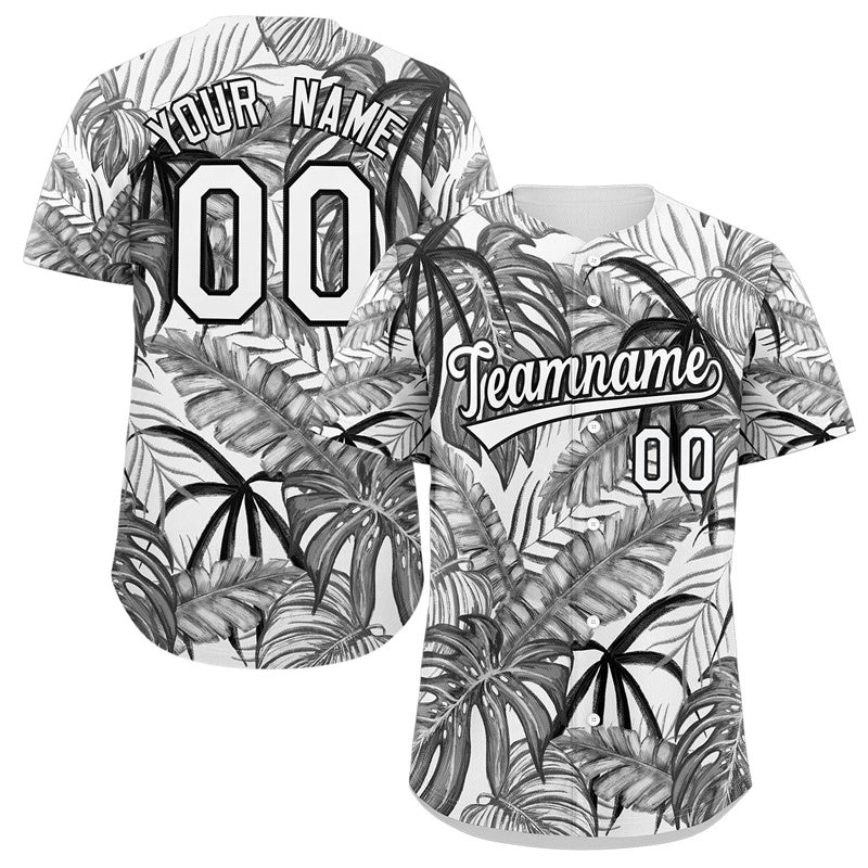 Maillot de baseball authentique à motif graffiti noir blanc-noir personnalisé