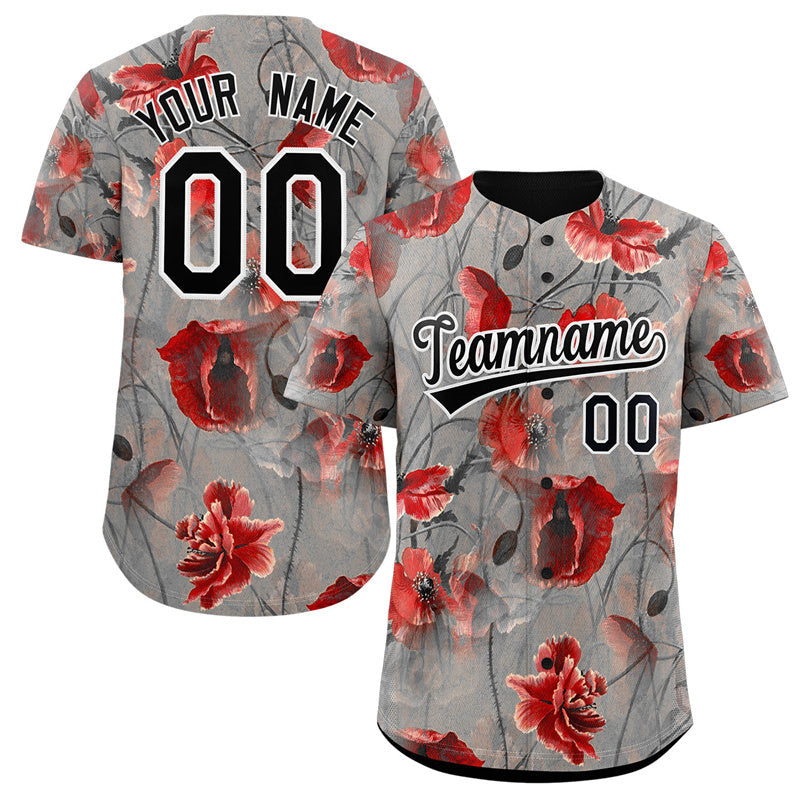 Maillot de baseball authentique à motif graffiti gris noir-blanc personnalisé