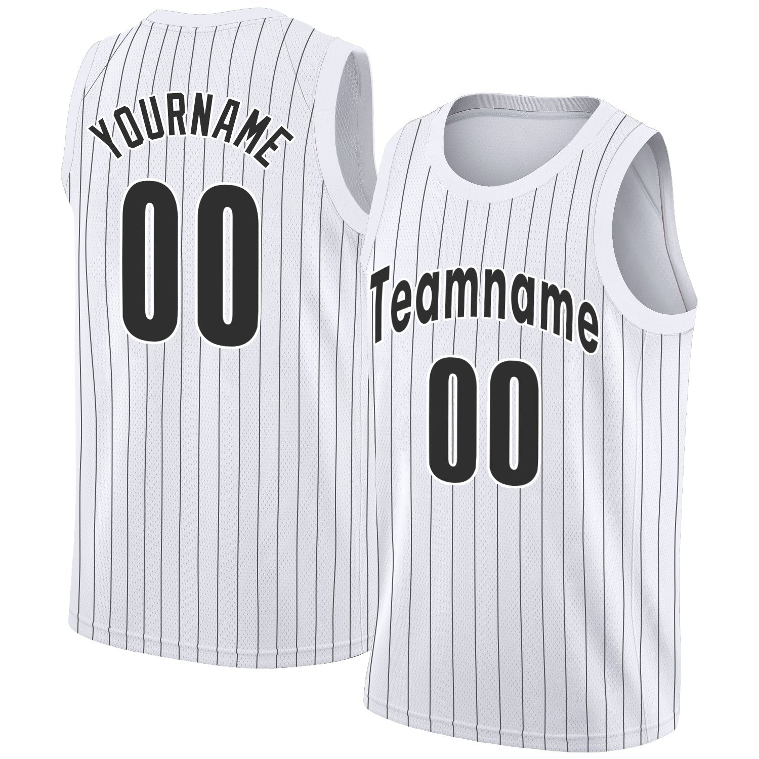 Maillot de basket-ball personnalisé à rayures noires et blanches, hauts à la mode, vêtements de sport