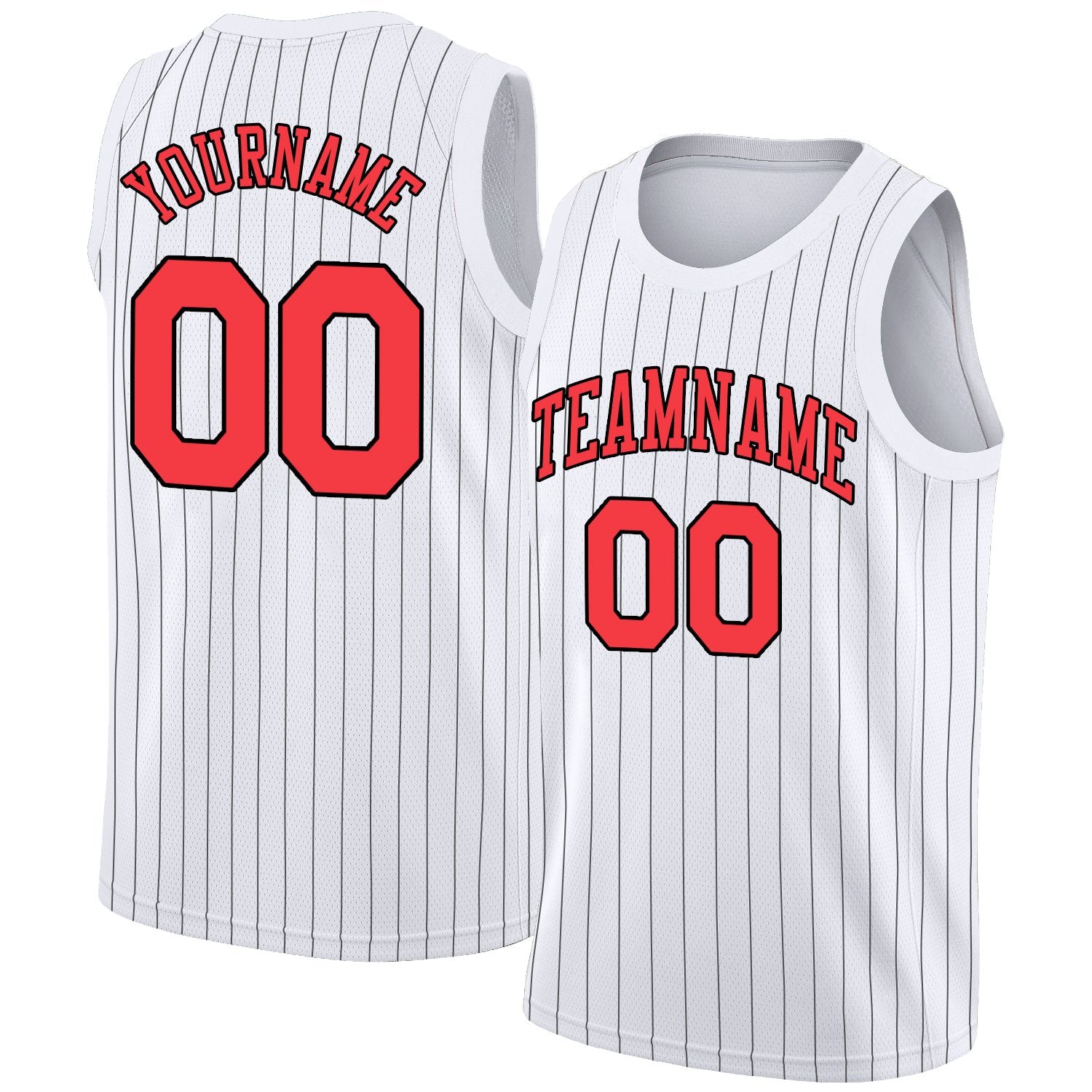 Maillot de basket-ball personnalisé à rayures blanches, rouges et noires, hauts à la mode, vêtements de sport