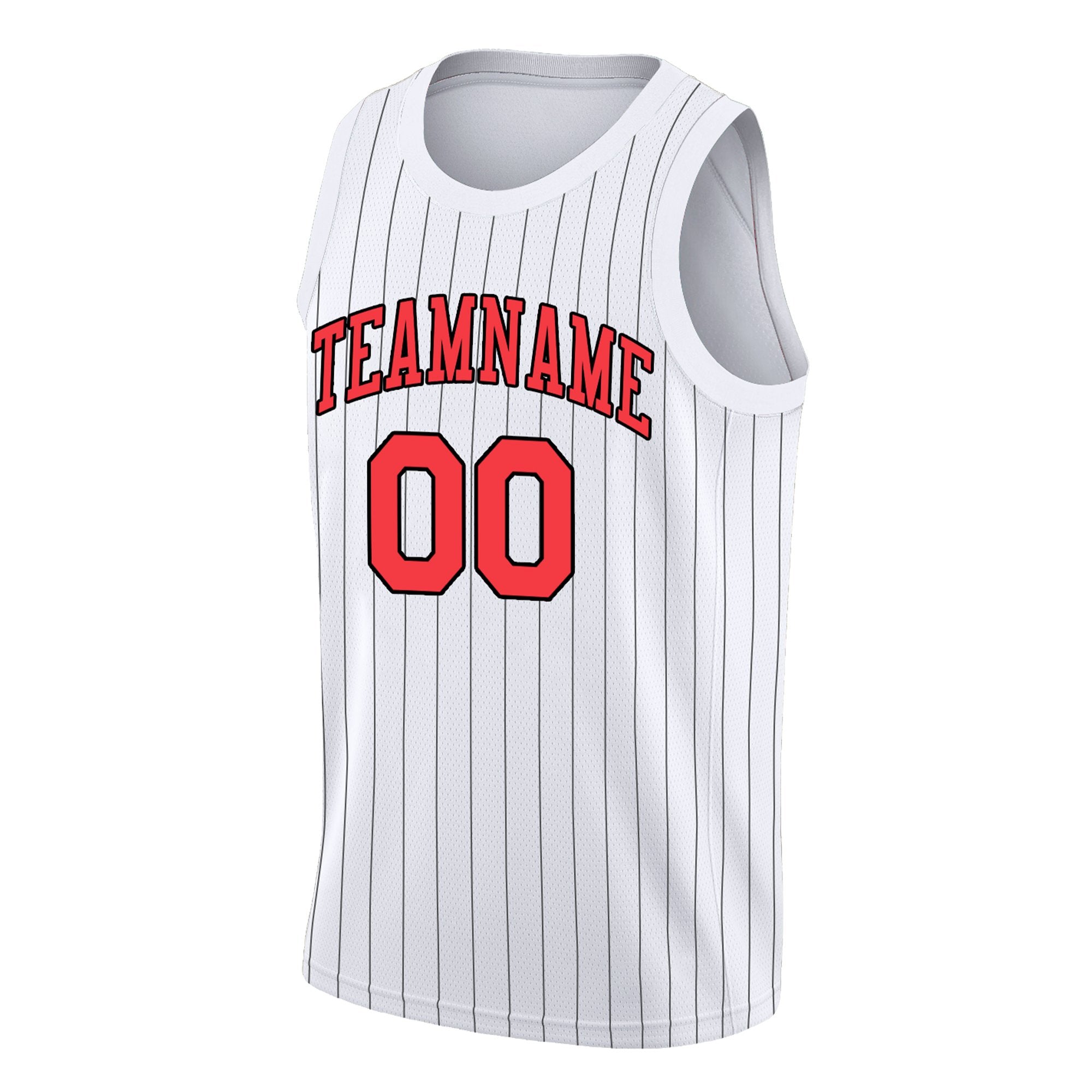 Maillot de basket-ball personnalisé à rayures blanches, rouges et noires, hauts à la mode, vêtements de sport