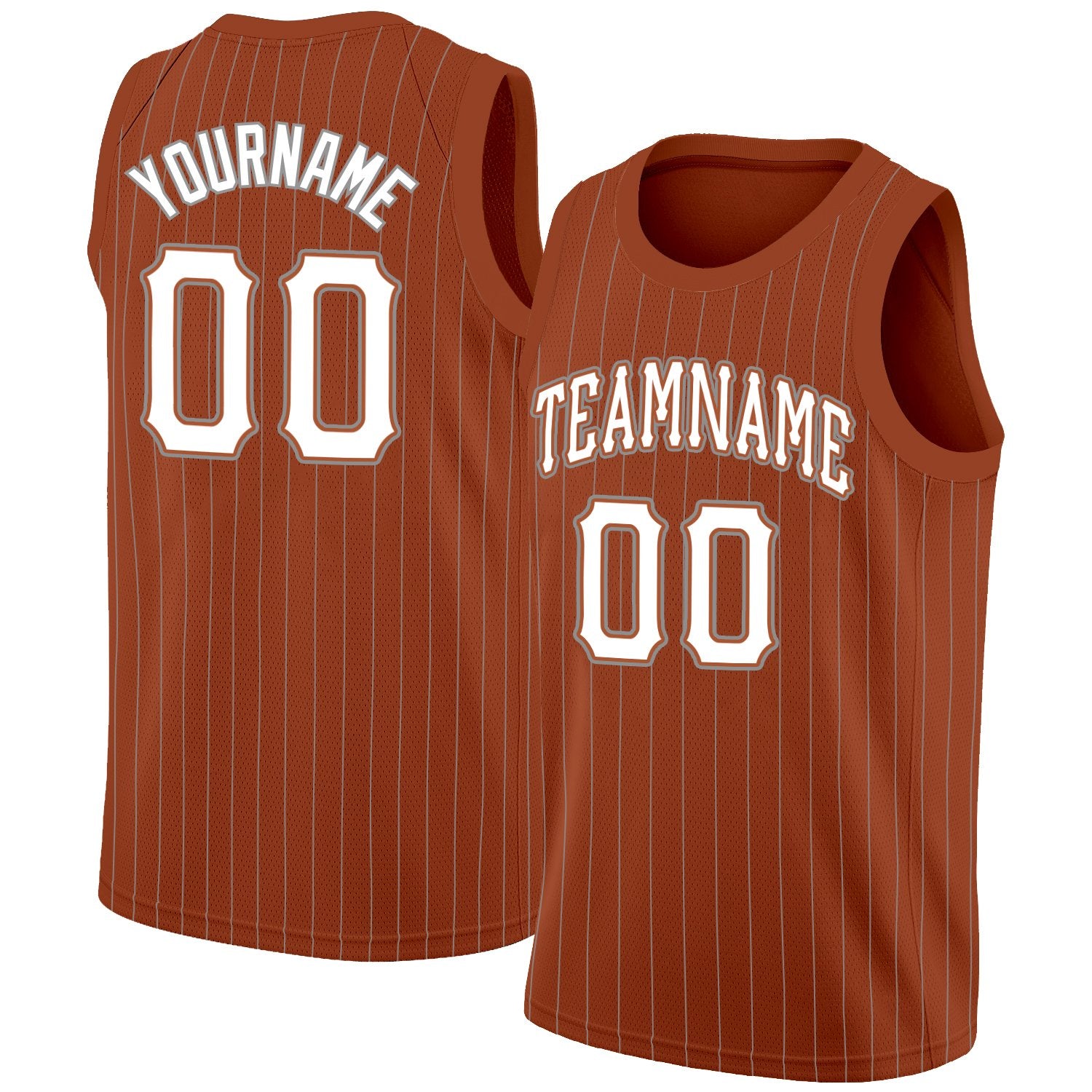 Maillot de basket-ball personnalisé à rayures blanches et marron, hauts à la mode, vêtements de sport