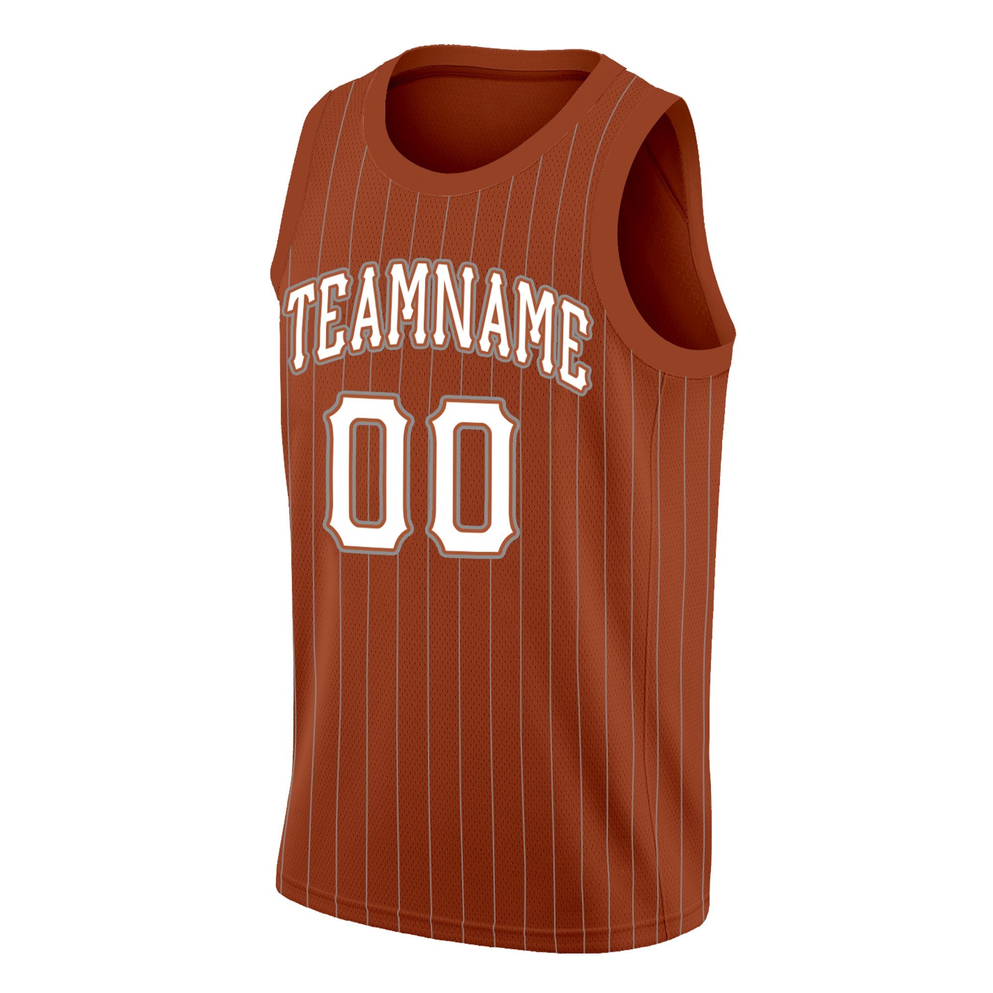 Maillot de basket-ball personnalisé à rayures blanches et marron, hauts à la mode, vêtements de sport