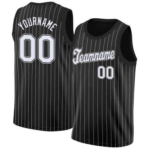 Custom Black White Black Stripe Fashion Tops Breathable Basketball Jersey