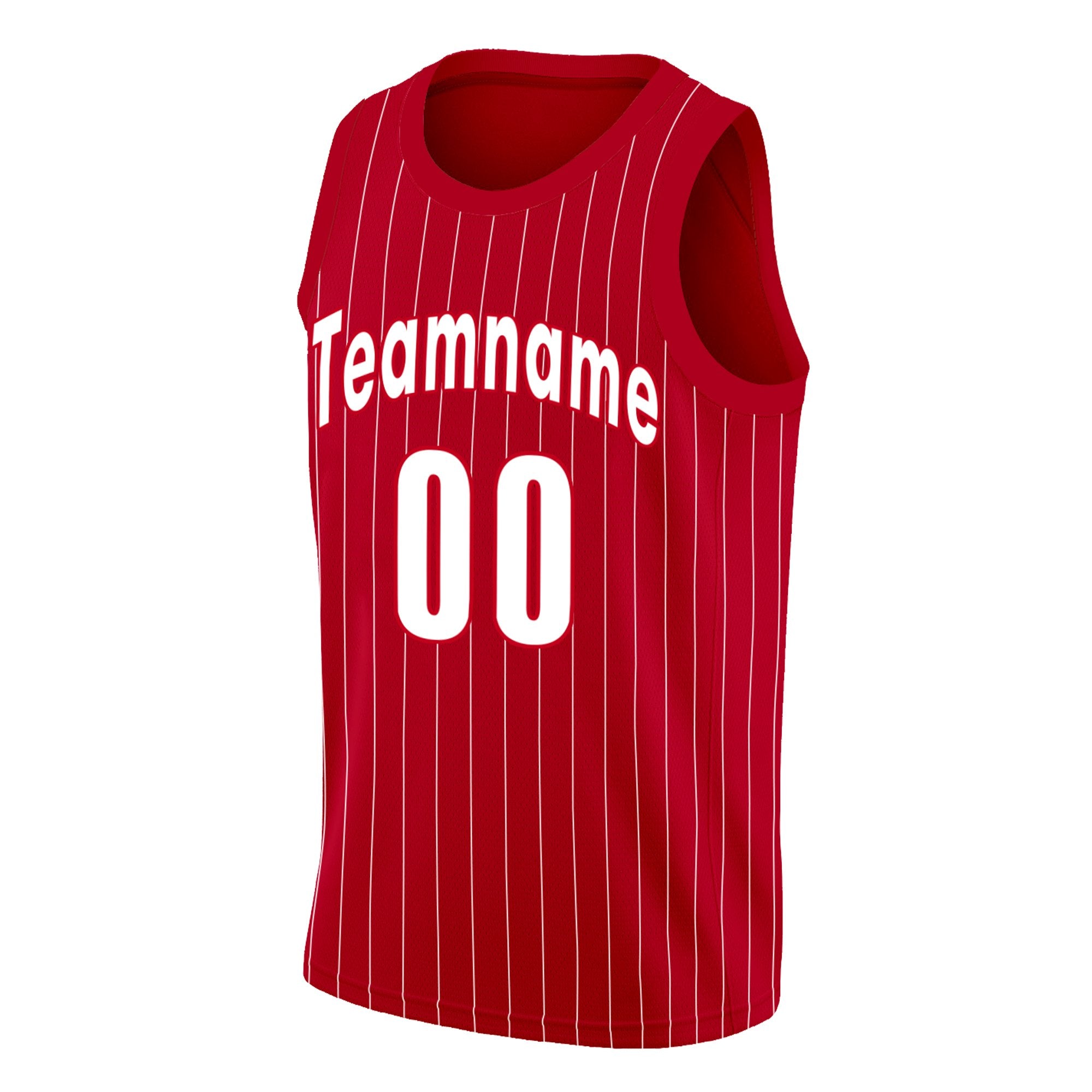 Custom Red White Stripe Fashion Tops Mesh Basketball Jersey