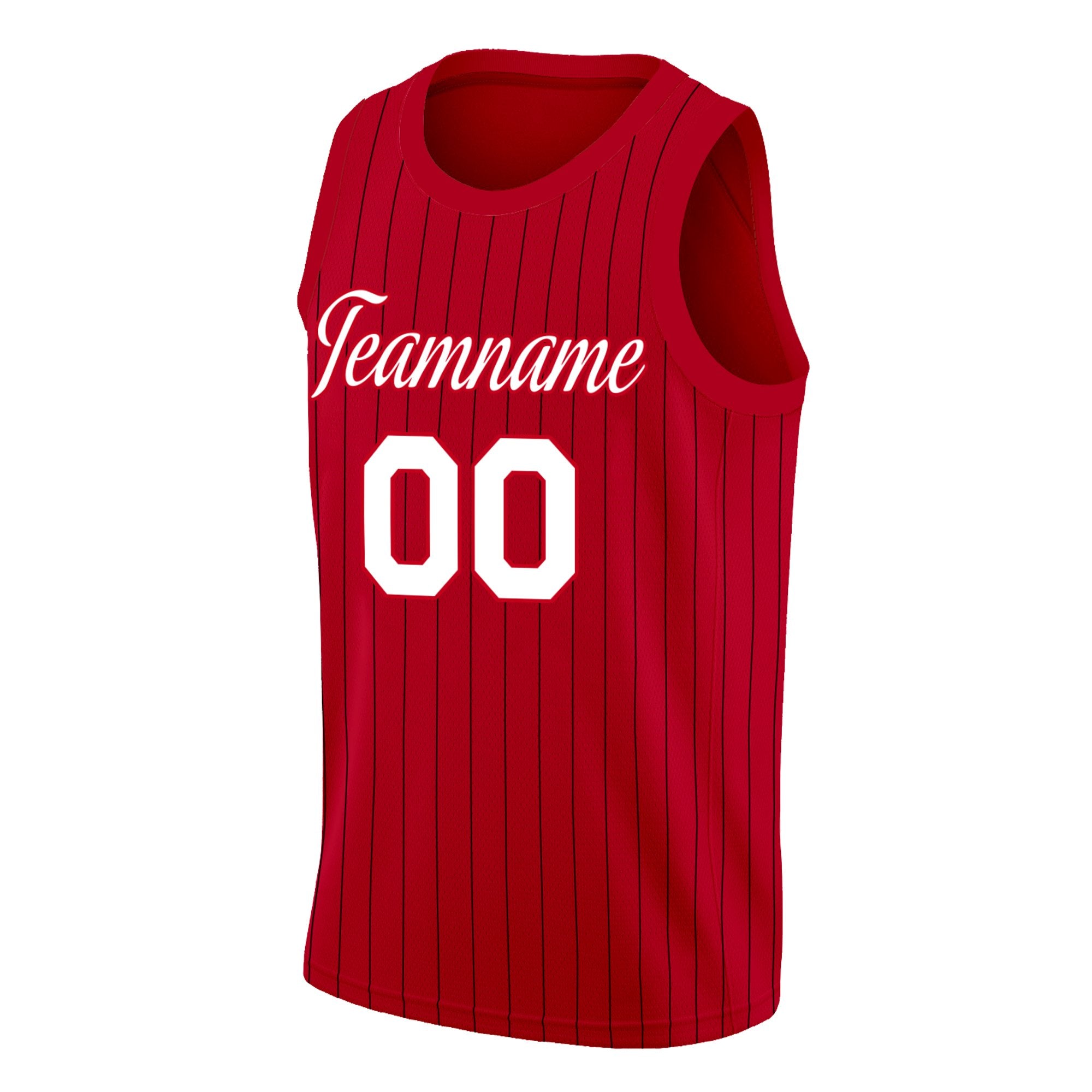 Maillot de basket-ball personnalisé à rayures blanches et rouges pour hommes/garçon