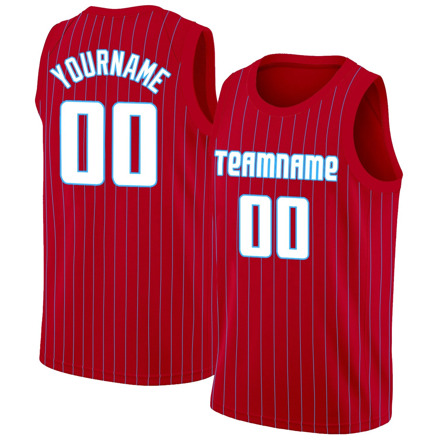 Maillot de basket-ball personnalisé à rayures blanches et rouges pour hommes/garçon