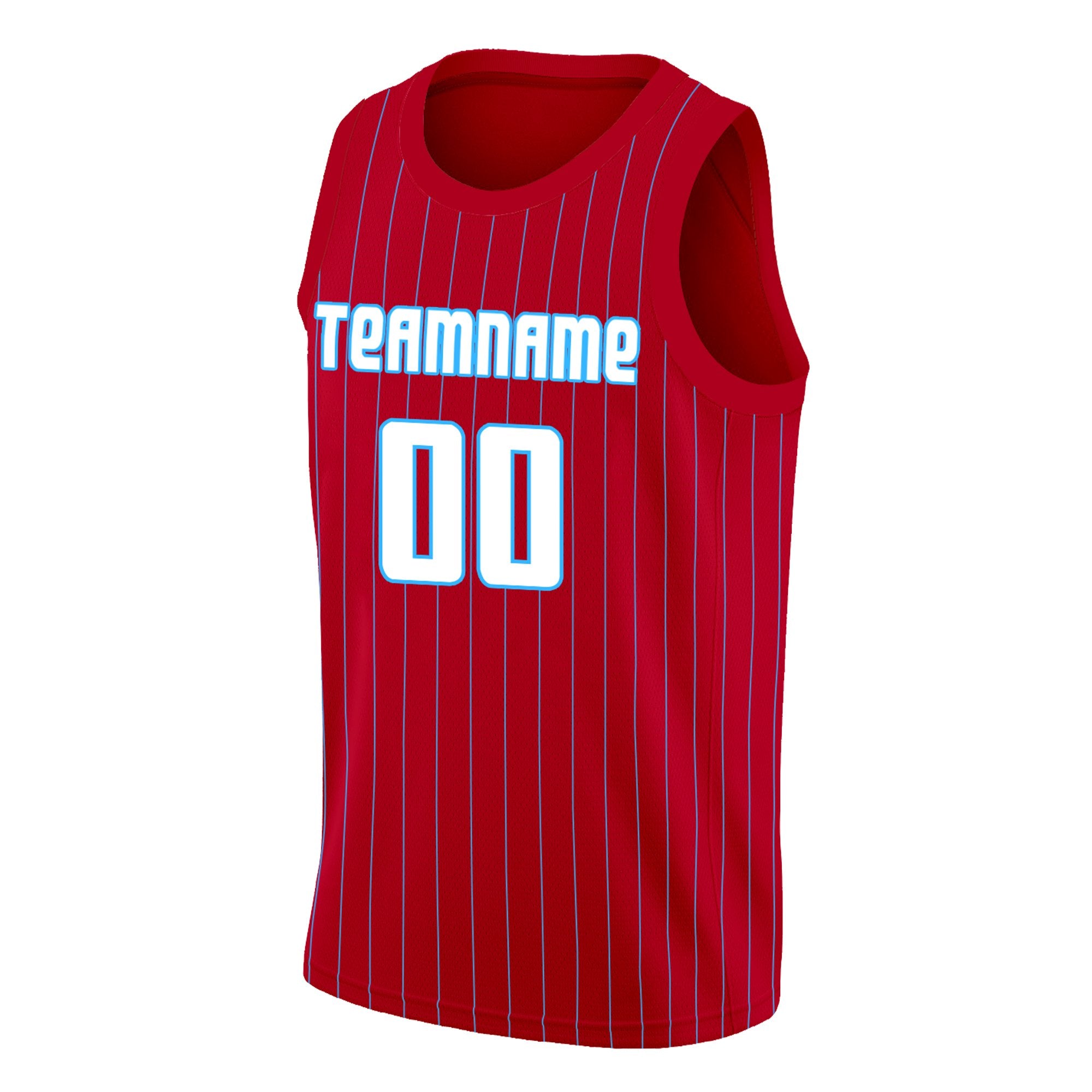 Maillot de basket-ball personnalisé à rayures blanches et rouges pour hommes/garçon