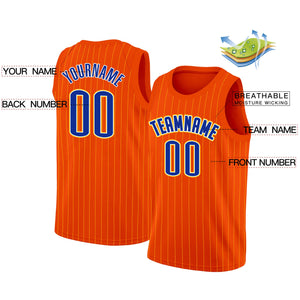 Custom Orange Royal-Yellow Stripe Fashion Tops Men/Boy Basketball Jersey