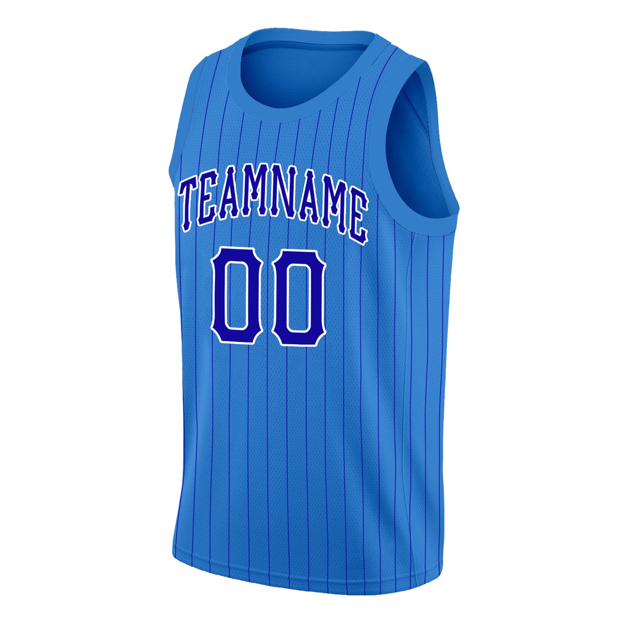 Custom Blue Royal-White Stripe Fashion Tops Sport Game Basketball Jersey