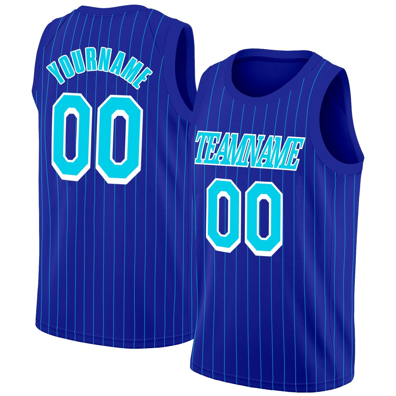 Custom Royal White Stripe Fashion Tops Basketball Jersey