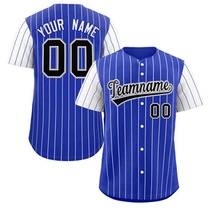 Maillot de baseball personnalisé à rayures noires et blanches, manches Raglan, à la mode, authentique