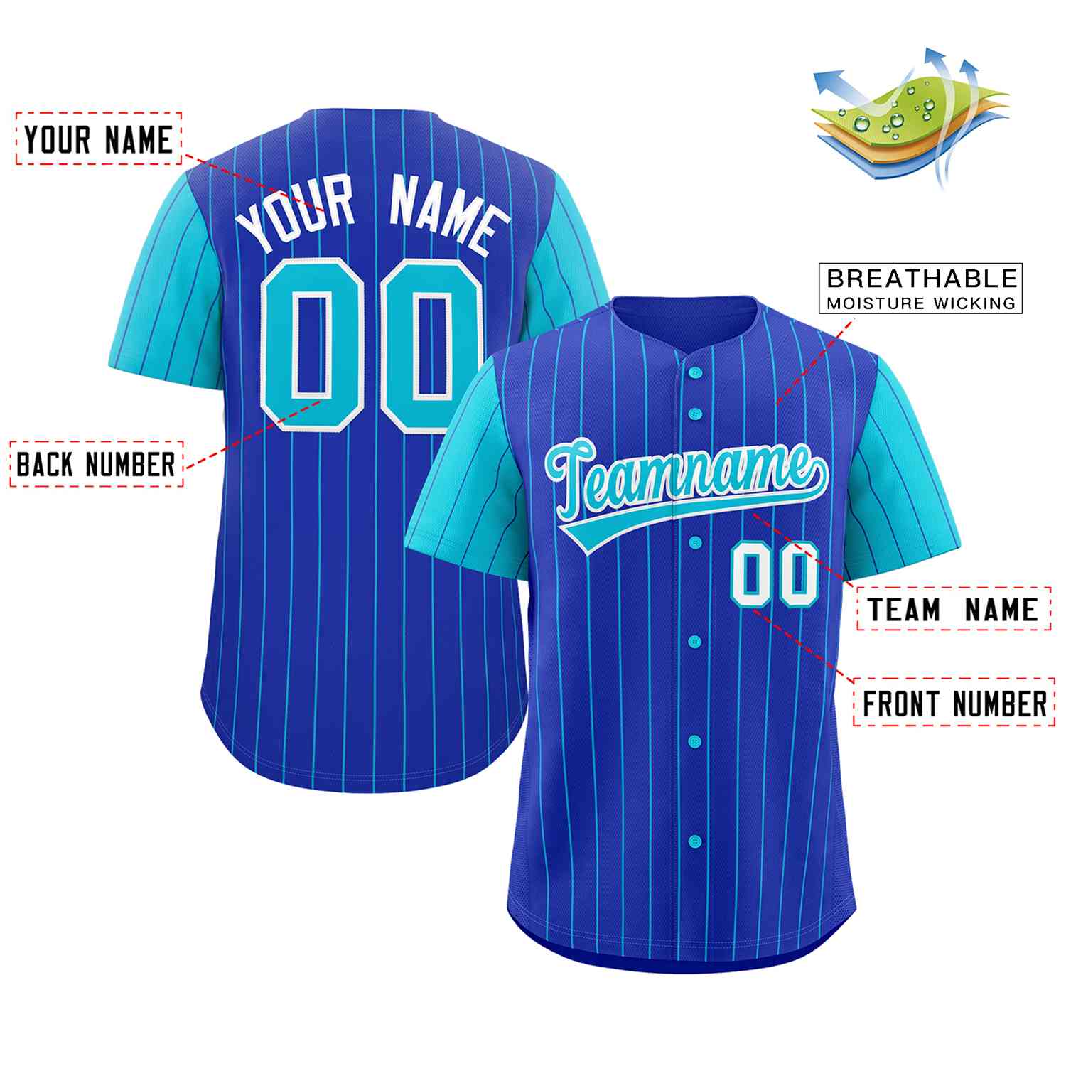 Pink and Blue Baseball Jersey - KXKSHOP Style 1