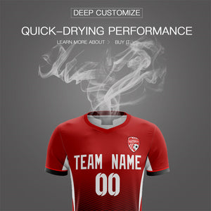 Custom Red Black Soft Training Uniform Soccer Sets Jersey