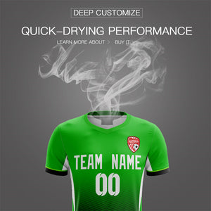 Custom Green Black Soft Training Uniform Soccer Sets Jersey