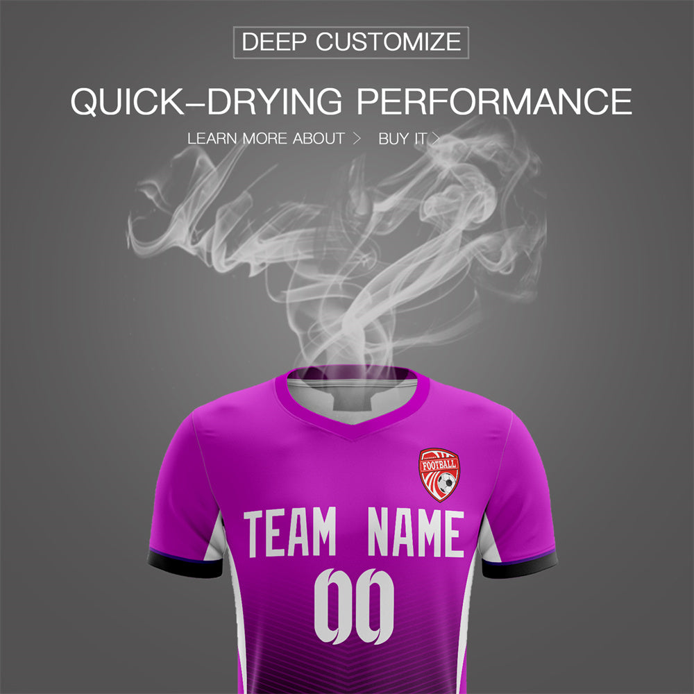 Custom Purple Black Soft Training Uniform Soccer Sets Jersey