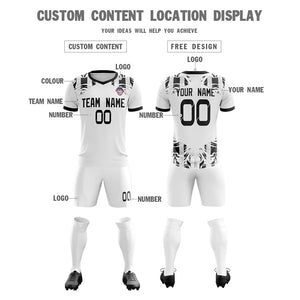 Custom White Black Soft Training Uniform Soccer Sets Jersey