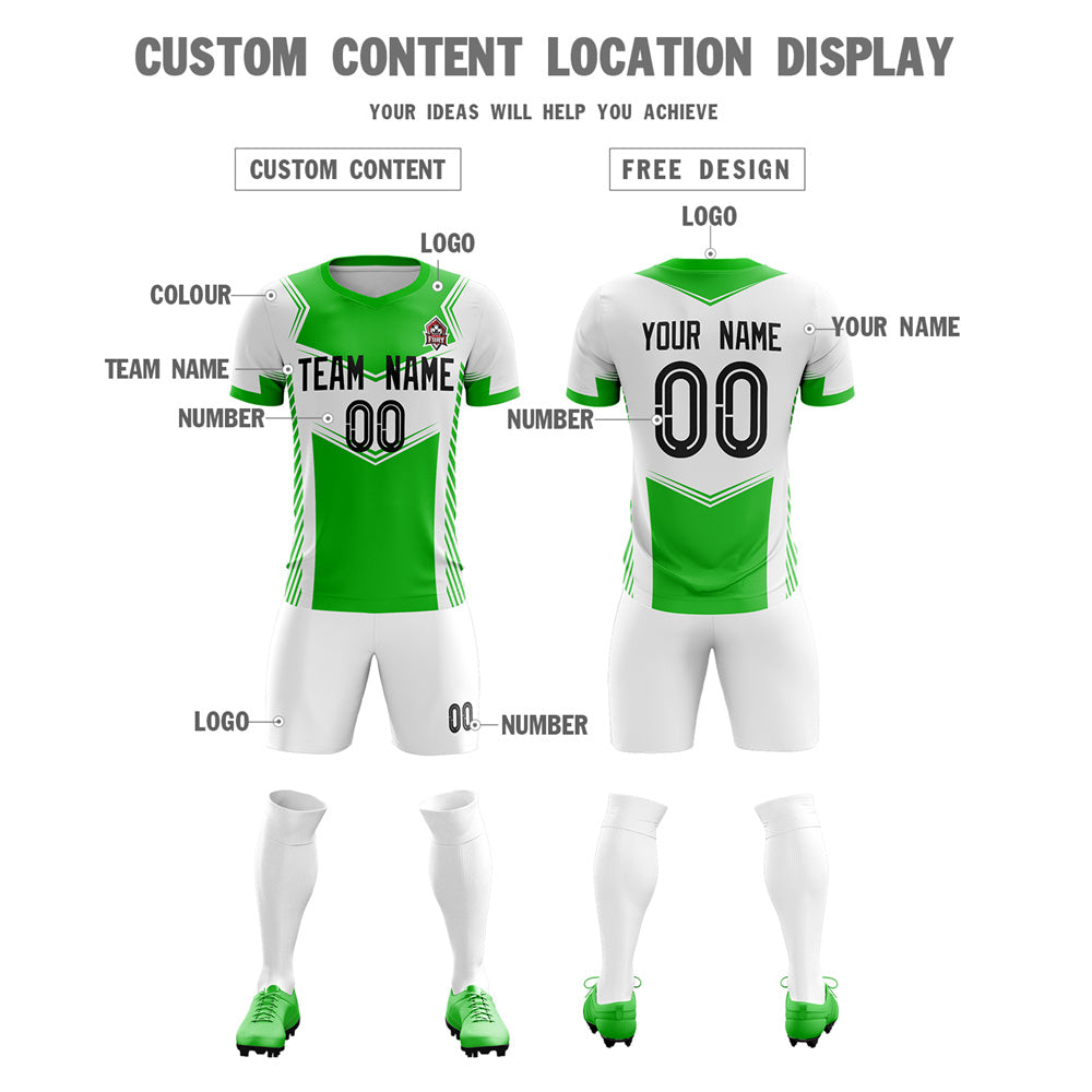 Custom White Black Soft Training Uniform Soccer Sets Jersey