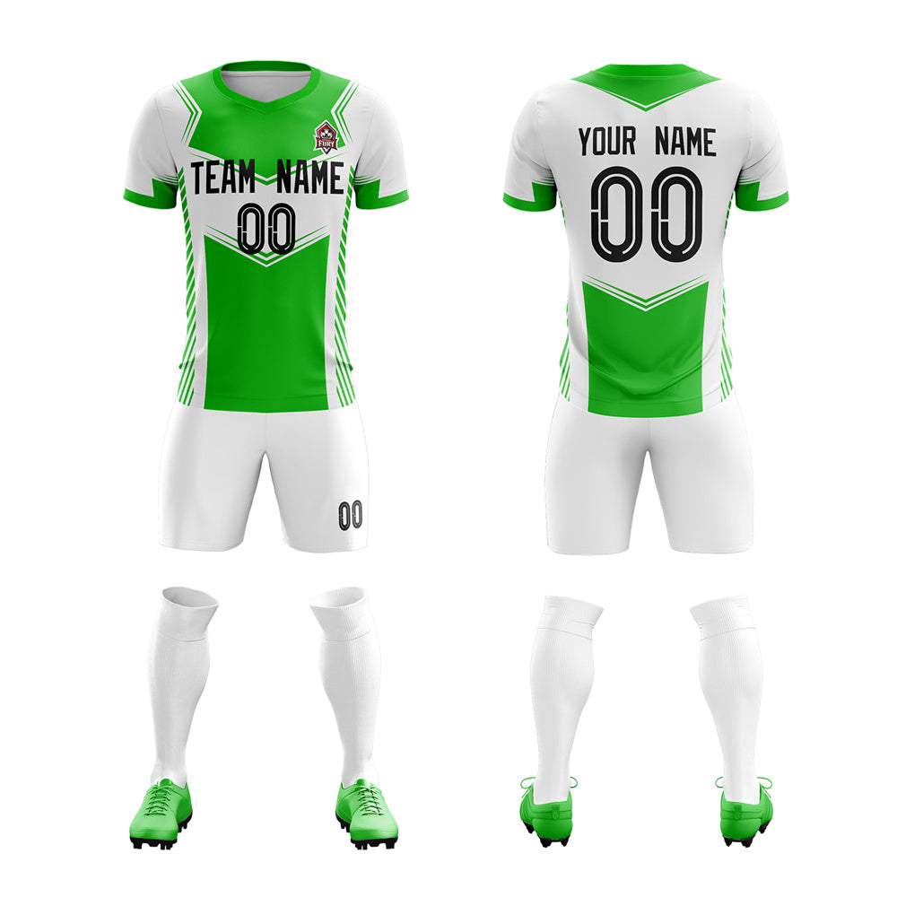 Custom White Black Soft Training Uniform Soccer Sets Jersey