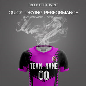 Custom Purple Black Soft Training Uniform Soccer Sets Jersey