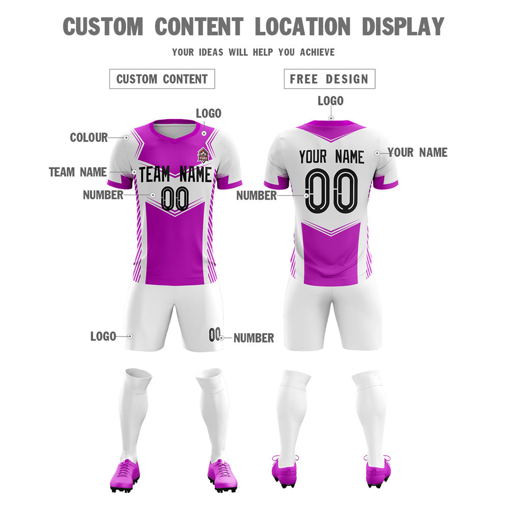 Custom White White Soft Training Uniform Soccer Sets Jersey