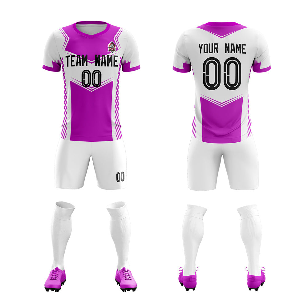 Custom White White Soft Training Uniform Soccer Sets Jersey