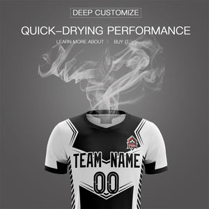 Custom White Black Soft Training Uniform Soccer Sets Jersey