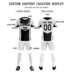 Custom White Black Soft Training Uniform Soccer Sets Jersey